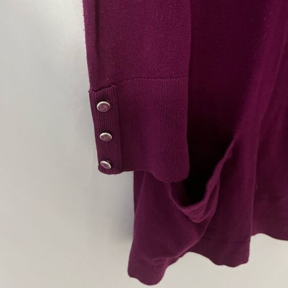 🟢Roz & Ali Plumb Open Front Knit Cardigan 1X - Picture 5 of 5